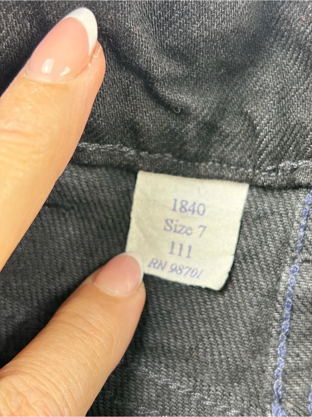 Prison Blues Women's Size‎ 7 Black Rigid Denim Work Jeans High Rise USA Made